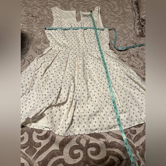 Jack Wills Women's Cream and Navy Dress - Size 6 - Picture 5 of 7